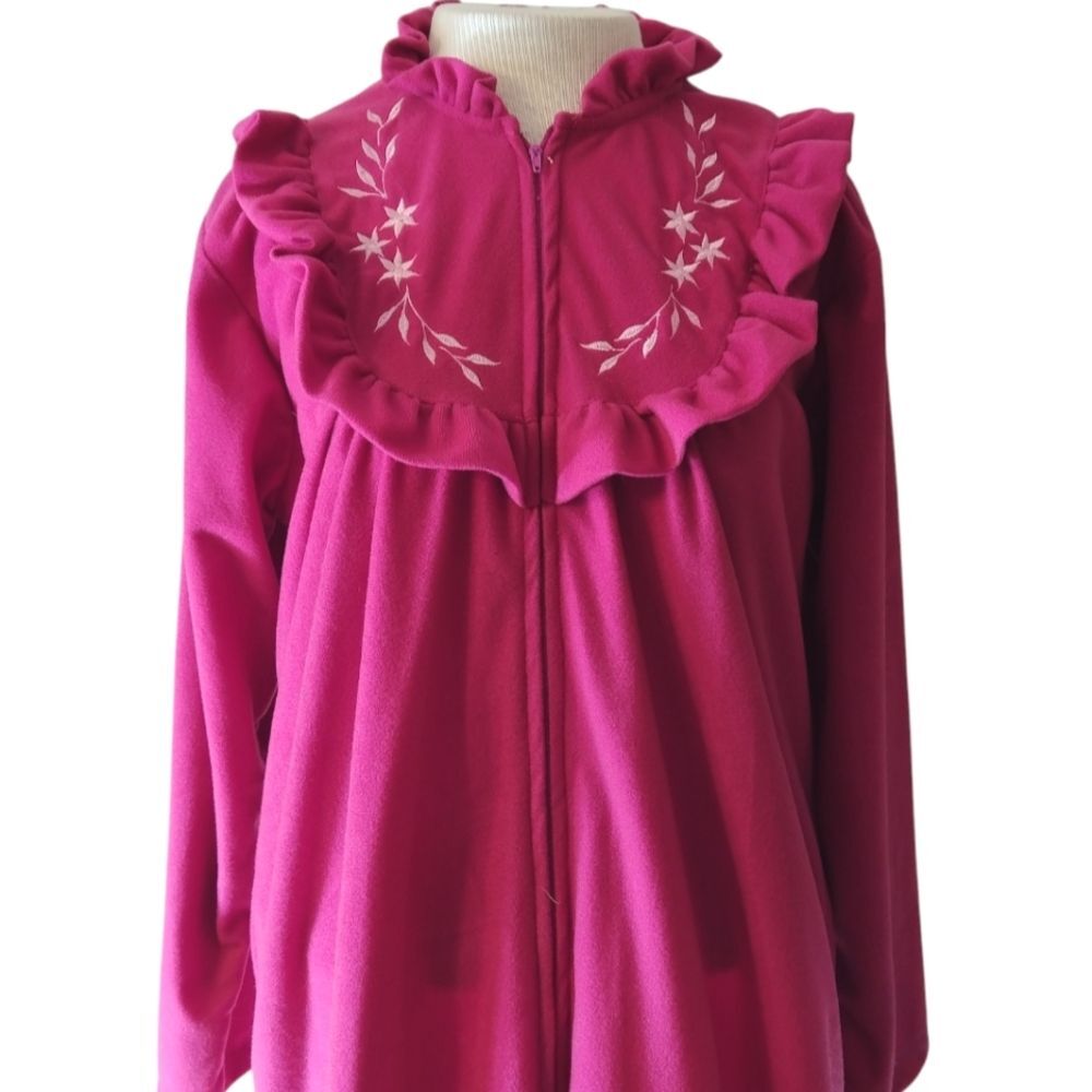 NWT Vintage 80's Moon Dance Ruffle Housecoat Nightgown Robe Size Large